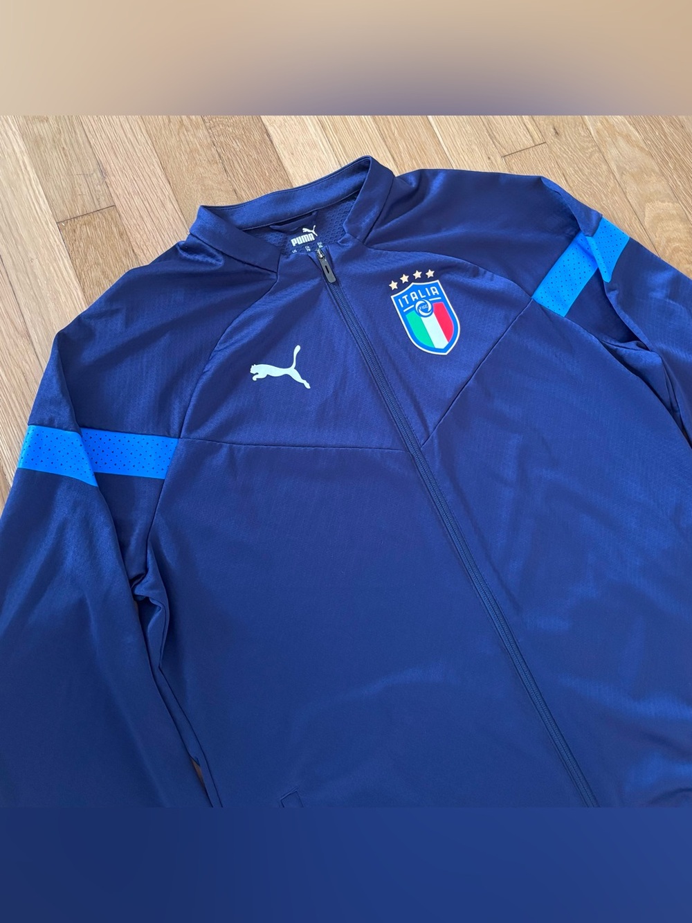 Puma Italy FIGC Track Jacket XL Mens Blue National Team Soccer Training Italia